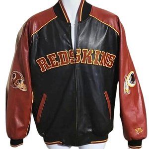 Washington Redskins Faux Leather Jacket Mens M